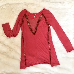 Free People Beaded Shirt